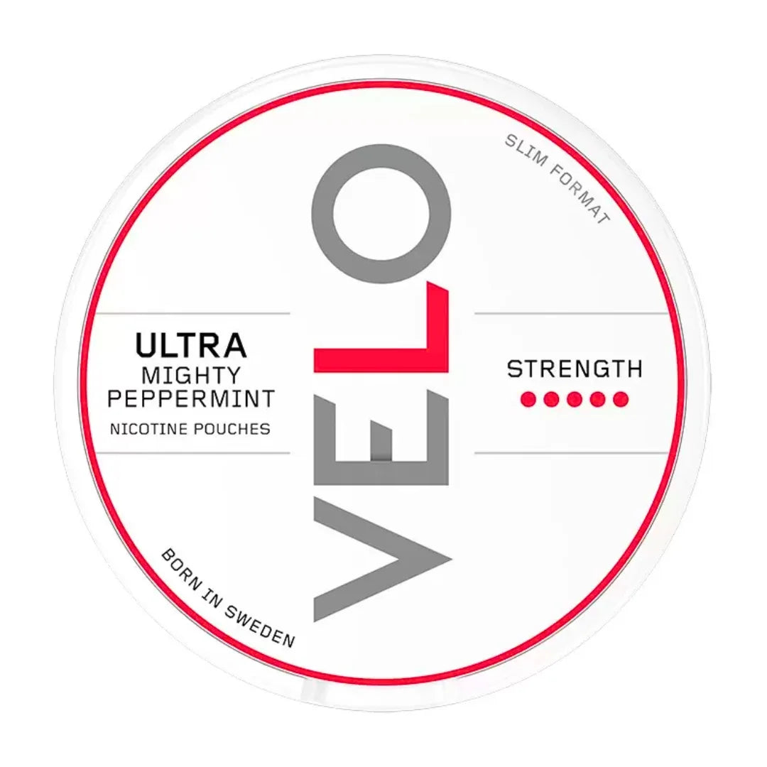 VELO MIGHTY PEPPERMINT SLIM NICOTINE POUCHES ULTRA- 14MG